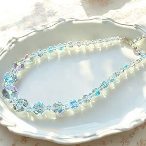 Vintage Laguna Aurora Borealis Crystal Choker Necklace